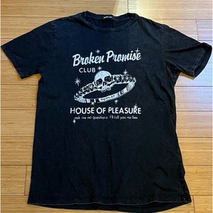 Replay Broken Promise Club Skull Graphic Black T-Shirt Men’s Medium Streetwear